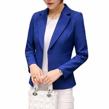 Haoduoyi Brand Women Suit Jacket Long Sleeve Feminino 2020 Spring Fashion Single Button Office Lady Blazers Red Blue Coat Tops 2024 - buy cheap