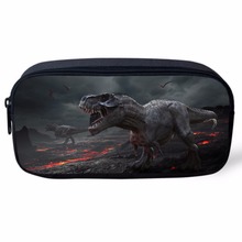 Cool Boy Pencil Case Monster Dinosaur Printed Women Cosmetic Bag With Zipper Makeup Storage Bag Children Stationery Pencil Bags 2024 - buy cheap