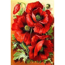 5D DIY Diamond Painting Red Poppies Embroidery Full Square Diamond Cross Stitch Rhinestone Mosaic Painting Home Decor Gift 2024 - buy cheap