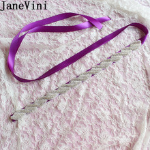JaneVini-Cinturón de novia con diamantes de imitación de cristal Para mujer, cinturón de dama de honor, banda de satén, Cinta Para Vestidos En Raso 2024 - compra barato