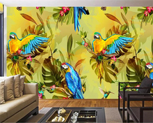 beibehang Custom 3d wallpaper HD Southeast Asian style retro hand-painted flowers and birds decorative painting murals wallpaper 2024 - buy cheap