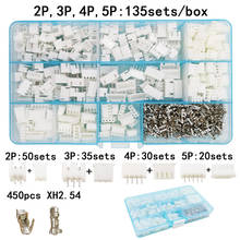 135sets/box suit 2p 3P 4P 5P pin 2.54mm XH2.54 connector plug + straight needle + terminal socket Header wire Adaptor connectors 2024 - buy cheap