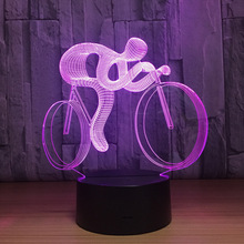 Lámpara de mesa LED 3D con forma de bicicleta, 7 colores USB de luces decorativas, para deportes de equipamiento, envío directo, regalos de vacaciones 2024 - compra barato