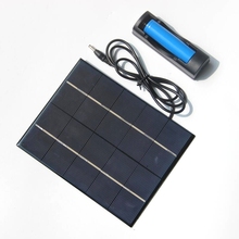 Солнечная панель UHESHUI 3,5 Вт с выходом постоянного тока, для аккумулятора 18650, для перезаряжаемой батареи 18650, непосредственно эпоксидная 2024 - купить недорого