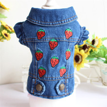 New Design Short Strawberry Puppy Cat Dog Clothes Fashion Leisure Embroidered Pet Dog Vest Clothes Chihuahua Dog Jacket 910A 2024 - buy cheap