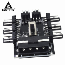 Gdstime D Type SATA 1 to 8 4Pin Molex Cooler Cooling Fan Hub Splitter Cable PWM 3Pin Power Supply Speed Controller Adapter 2024 - buy cheap