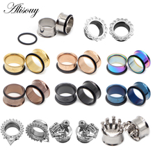 Alisouy 2pc Punk Ear Plug Stainless Steel Ear Gauges Flared Ear Flesh Tunnel Expanders Body Piercing Jewelry For Women 2024 - buy cheap