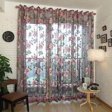 Factory Price! Elegant Floral Curtain Tulle Voile Window Curtain Panel Sheer Drape Scarf Valances Hot 2024 - buy cheap