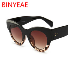 Thick Frame Cat Eye Sunglasses Ladies Sunglasses Luxury Vintage Black Leopard Sun Glasses Female Circle Glasses Big Frame 2024 - buy cheap