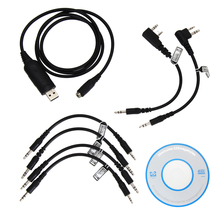 Multifunction 6 in 1 USB Programming Cable For Kenwood Baofeng Motorola Yaesu For Icom Handy Walkie Talkie Car Radio CD Software 2024 - buy cheap