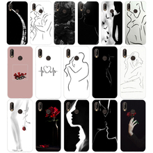 242 H Linha de Arte Branco Beijo Do Amor Do Coração Flor Rosa Suave Silicone Tpu Caso Capa para o huawei Nova 3 3i p inteligente 2024 - compre barato