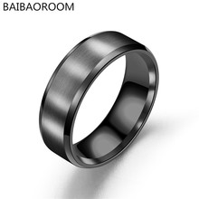Мужское черное титановое кольцо 2024 - купить недорого