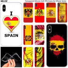 Quente espanha bandeira espanhola moda silicone caso capa para apple iphones 11 pro xs max x xr 7 8 6s plus 5S se tpu macio caso de telefone 2024 - compre barato