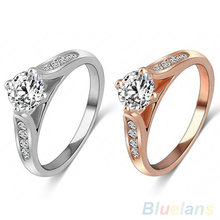 Женское Свадебное обручальное кольцо Bluelans, из сплава фианита, роскошное Ювелирное Украшение 2024 - купить недорого
