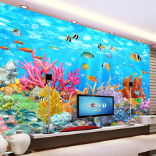 3D Wallpaper Custom Photo Non-Woven Mural 3D Fish Coral Underwater World Wall Painting Living Room Kids' Room Wall Paper Fresco 2024 - buy cheap