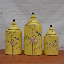 Tao Caicai, the American village yellow flower pot Trade decoration decorative ceramic jug cabinet Decor 2024 - buy cheap