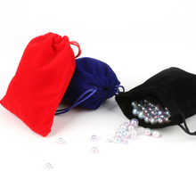 Бархатная упаковочная сумка на шнурке, 5 шт., красная/черная/темно-синяя, 10*12 см, сумка для ювелирных изделий, Рождественская/Свадебная подарочная бусина, контейнер для хранения 2024 - купить недорого
