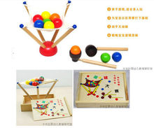 Montessori educational wooden toy challenge grab colorful ball assemble desktop game parent-child play gift 1 box free shipping 2024 - buy cheap