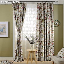 Cortinas para ventana opacas de estilo campestre, estampado para sala de estar, dormitorio, cortina de flores de lujo, persiana de cocina 2024 - compra barato