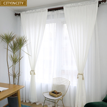 Cortina cityincity branca para sala de estar, cortina personalizada com amostra moderna estilo coreano e janela para quarto e cozinha 2024 - compre barato