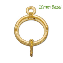 Fashion Brass Framed Connector Pendant Findings For Jewelry Making Bracelet 10 mm Dia Double Loops Charm-C2610 2024 - buy cheap