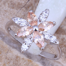 Glamorous Brown Morganite Silver Plated  Ring Size 6 / 7 / 8 / 9 R0158 2024 - buy cheap