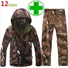 Camouflage hunting clothing Shark skin soft shell lurker tad v 4.0 outdoor tactical military fleece jacket + uniform pants suits 2024 - buy cheap