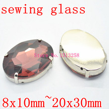 Pedra oval de cristal borgonha para costura em garra de metal usada com garra de metal, 10x14mm,13x18mm,18x25mm,20x30mm para joias e vestuário 2024 - compre barato