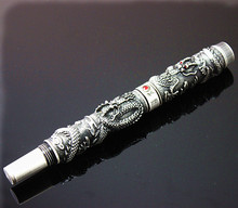 JINHAO Silver Dragon Carved With RED Diamond Rollerball Pen 2024 - купить недорого