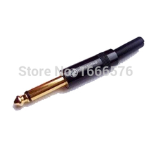 Wholesale 10pcs/lot male 1/4" mono 6.35mm PLUG FOR MIC Microphone Speaker-black with logo 2024 - buy cheap
