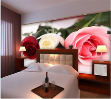 Beibehang-papel tapiz personalizado 3d, murales de fotos, Rosa romántica, fondo suave, pintura decorativa de pared, papel tapiz 3d 2024 - compra barato