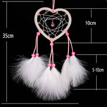 New Handmade  Dream Catcher Pink Heart Shape Hanging Decoration Feather Dreamcatcher Wall Hanging Decoration Ornament 2024 - buy cheap