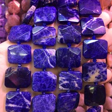 square shape natural sodalite beads natural stone beads DIY loose beads for jewelry making strand 15" 2024 - buy cheap