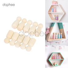 Dophee, 100 Uds., muñecos de madera de 35mm para hombre y mujer, figuras sin pintar, pastel de boda, familia, muñecas de madera dura, manualidades impresas para chico 2024 - compra barato