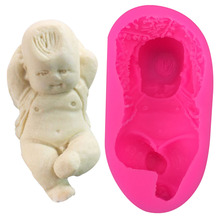 3D Lovely baby boy handmade soap mold chocolate cake decorating tools DIY baking fondant silicone mold T0384 2024 - buy cheap
