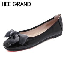 HEE GRAND Square Toe Loafers Split Leather Platform Shoes Woman Flats Casual Comfort Creepers Women Shoes Plus Size XWD7108 2024 - buy cheap