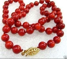 Hot sale new Style >>>>>10mm Red Sea Coral Round Beads Necklace 18" 2024 - buy cheap