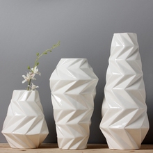 3pcs White Ceramic Creative Contracted Flower Vase Pot Home Decor Craft Room Decoration Handicraft Garden Porcelain Figurine 2024 - buy cheap