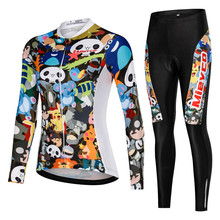 Conjunto de maillot y pantalones largos de ciclismo, ropa de ciclismo personalizada, transpirable, uniforme para bicicleta de montaña y carretera 2024 - compra barato