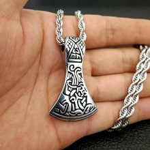 Norse Viking Scandinavian Axe hatchet Pendant Necklace Thor Odin Loki Asgard Hammer Mjolnir Stainless Steel Vintage Punk Jewelry 2024 - buy cheap