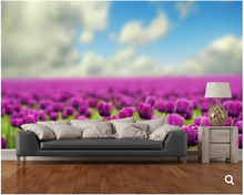 Custom nature murals,Spring Tulips,3D photo  Textile Wallcoverings for living room bedroom TV backdrop embossed papel de parede 2024 - buy cheap