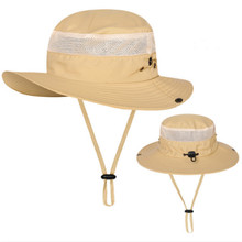 Breathable Summer Wide Brim Hat With String Solid Large Brim Bucket Hat Outdoor Camping Hunting Sunhat Fishermen Sun Hat Panama 2024 - buy cheap