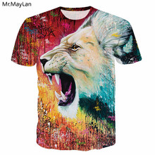 3D Print Colorful Tiger tshirt Men Women Hipster Steetwear T-Shirt Harajuku Hip Hop Rock Tees T shirt Tops 2018 Brand Clothing 2024 - buy cheap