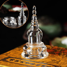 Decoração budista transparente de cristal acrílico, torre de fixação de buda de cristal do tibete, 1 peça 2024 - compre barato