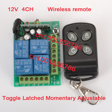 Релейный приемник и передатчик 12 В, 4 канала, мгновенный переключатель, фиксируемый радиочастотный беспроводной телефон, светодиодный SMD ВКЛ./ВЫКЛ. 2024 - купить недорого