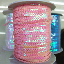 10 Yards 3mm Sequins Trim Sewing For Crafts Pailletten Ribbon String Spangle DIY Sewing Garment Bags Shoes Accessory Pink AB 2024 - buy cheap