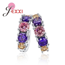 New Arrival 925 Sterling Silver Earrings With Colorful AAA Crystal For Women Female Party Engagement 2024 - buy cheap