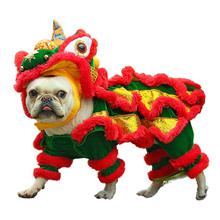 Funny Pet Cat Dog Costume Clothes Chinese Lion Dance Suit For French Bulldog Small Medium Dogs Corgi New Year Dress Up Apparel 2024 - buy cheap