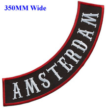 350MM wide AMSTERDAM rocker jacket for full back embroidery patches biker patch chaqueta moto fabric appliques patches 2024 - buy cheap