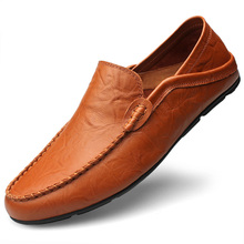 big size 35-47 slip on casual men loafers spring and autumn mens moccasins shoes genuine leather men's flats shoes 2024 - buy cheap